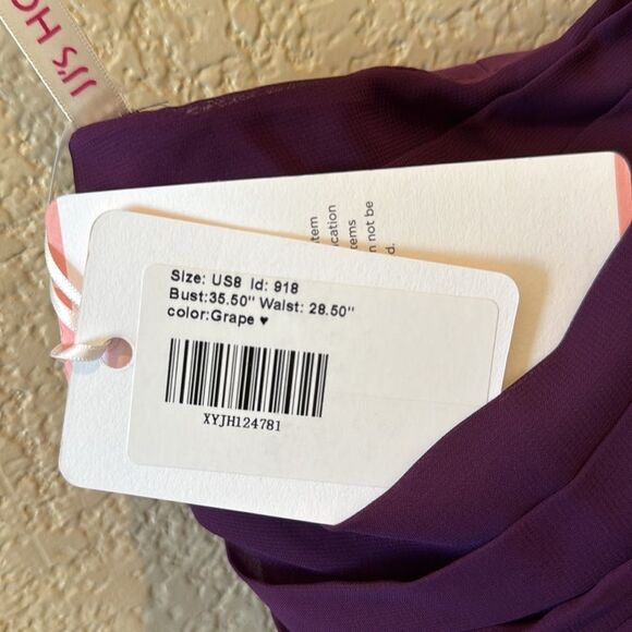 NWT JJs House One-Shoulder Dress in Deep Purple size 8 - Picture 8 of 12